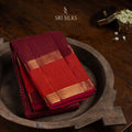 Srisilks Orange Red Golden Kanjivaram Ilks Saree -SS-KS-RM-010