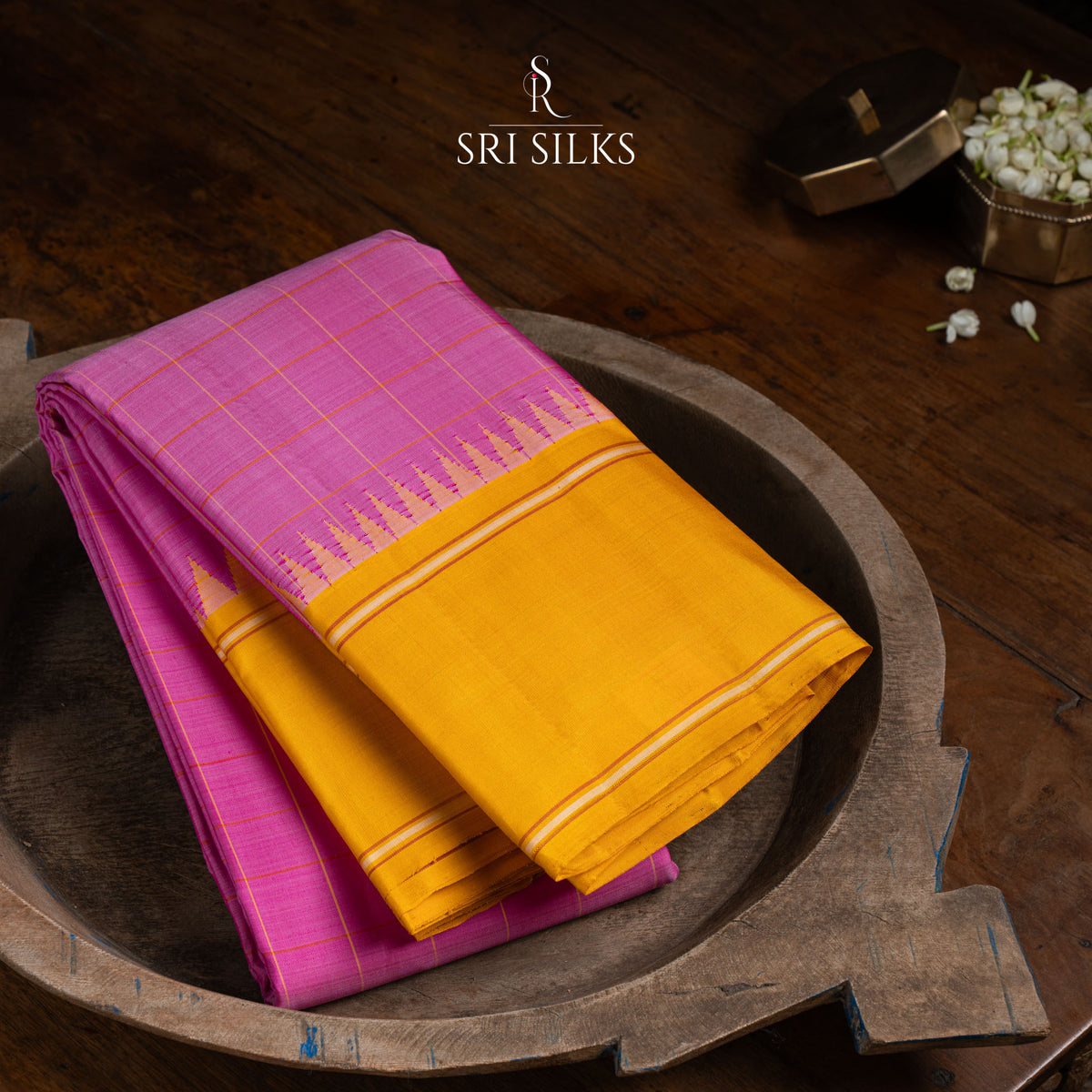 Kanjivaram Silk Saree in Magenta with Mustard Gold Zari SSK-KS-MGGO-064