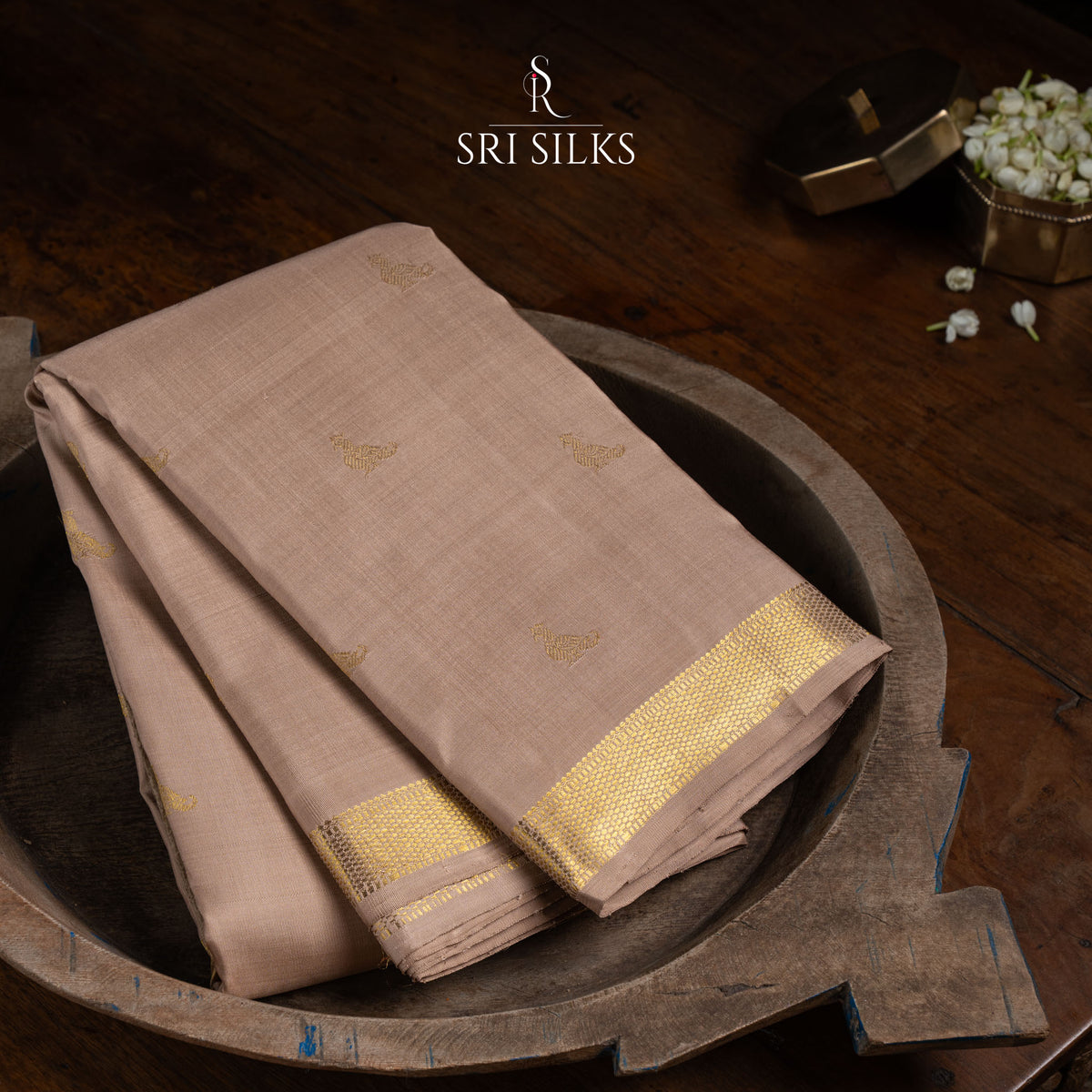 Srisilks Light Biscuit Brown with Gold Kanjivaram Silk Saree -SS-KS-IG-067