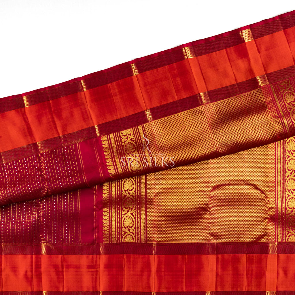Pure Kanjivaram Silk Saree in Wine Magenta with Gold Zari SRI-SLK-003