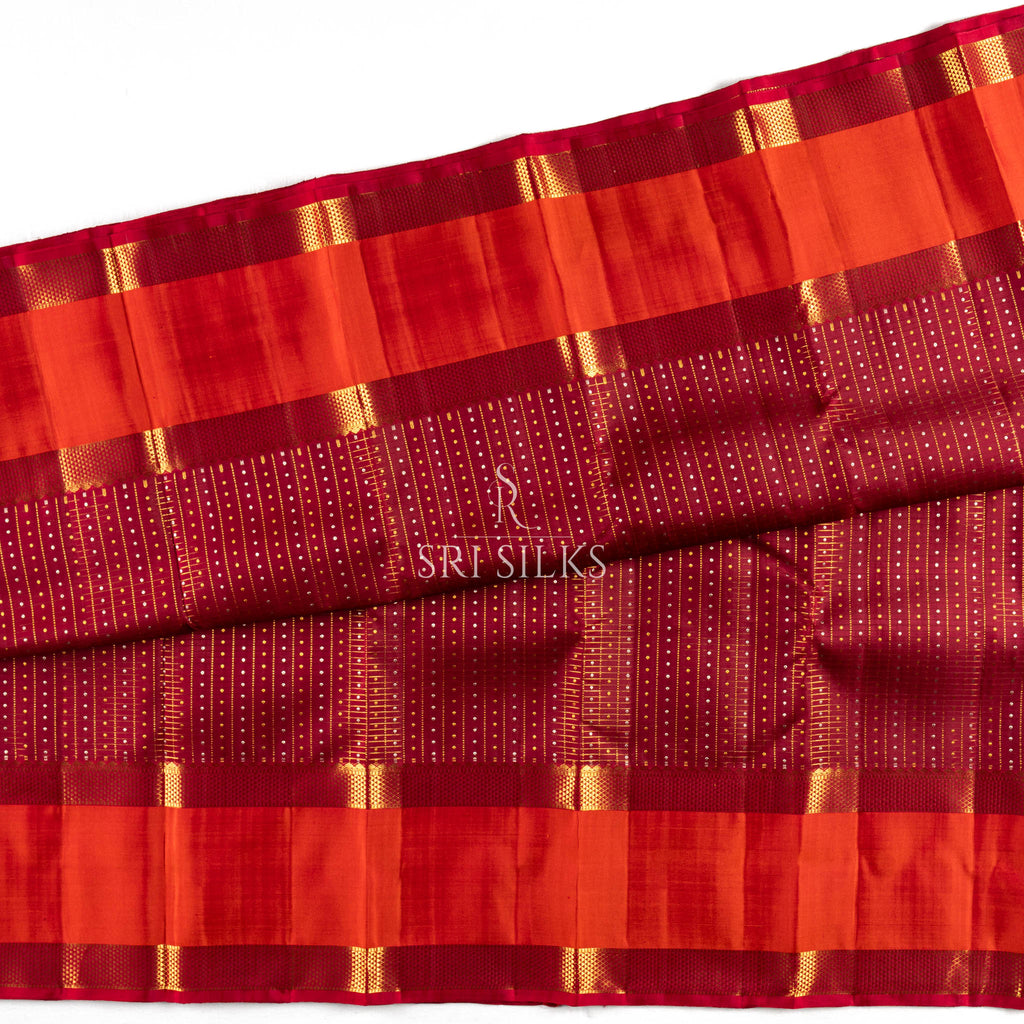 Pure Kanjivaram Silk Saree in Wine Magenta with Gold Zari SRI-SLK-003