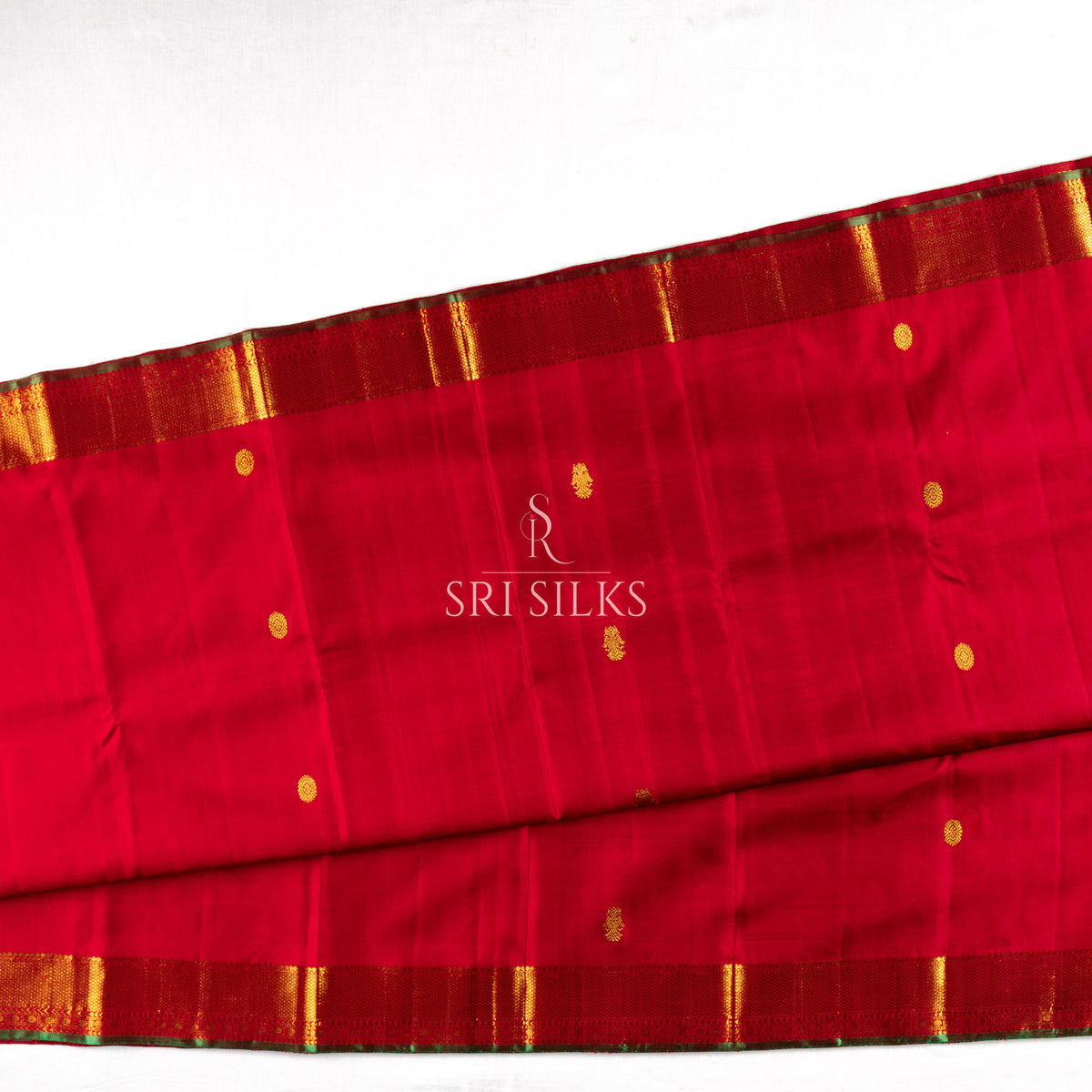 Kanjivaram Silk Saree in Crimson Red with Gold Zari SS-KS-RM-038