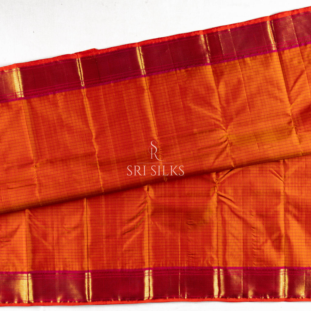 Pure Kanjivaram Silk Saree in Rani Pink with Gold Zari SRI-KAN-260813-004
