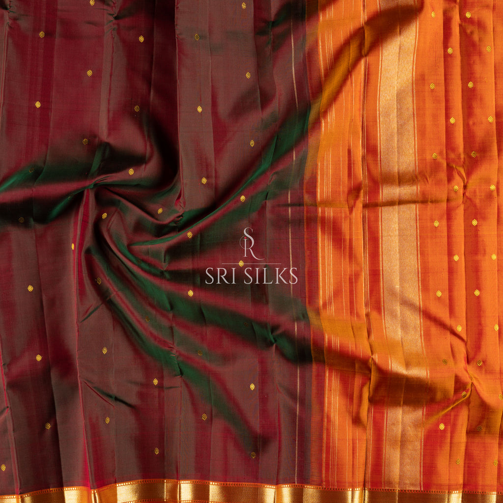 Burgundy Kanjivaram Silk Saree with Gold Zari SSK-KS-BURG-025