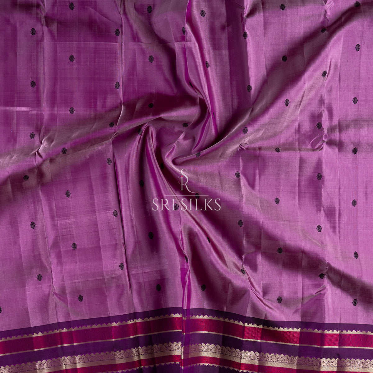 Kanjivaram Silk Saree in Purple with Maroon Zari Border SK-KS-PRPL-063