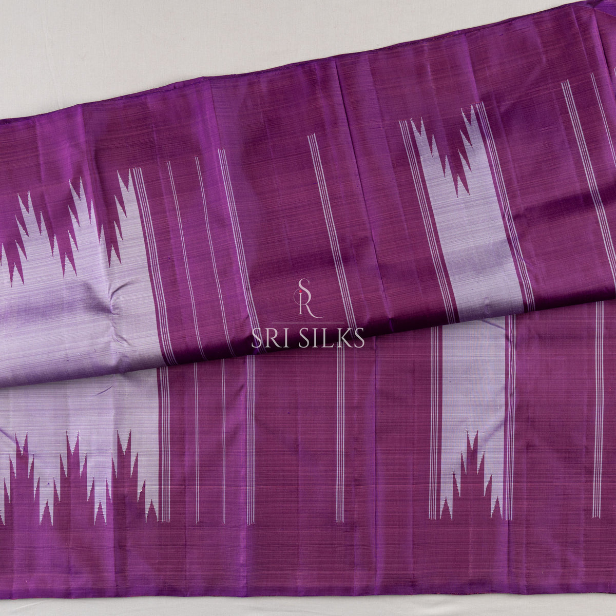 Pure Kanjivaram Silk Saree in Lavender with Purple Temple Border SK-KS-LVPR-062
