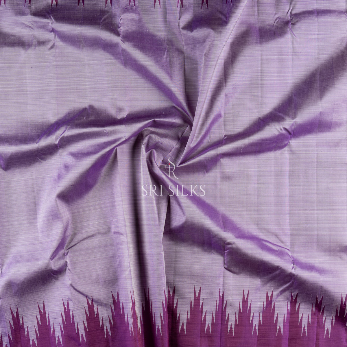 Pure Kanjivaram Silk Saree in Lavender with Purple Temple Border SK-KS-LVPR-062