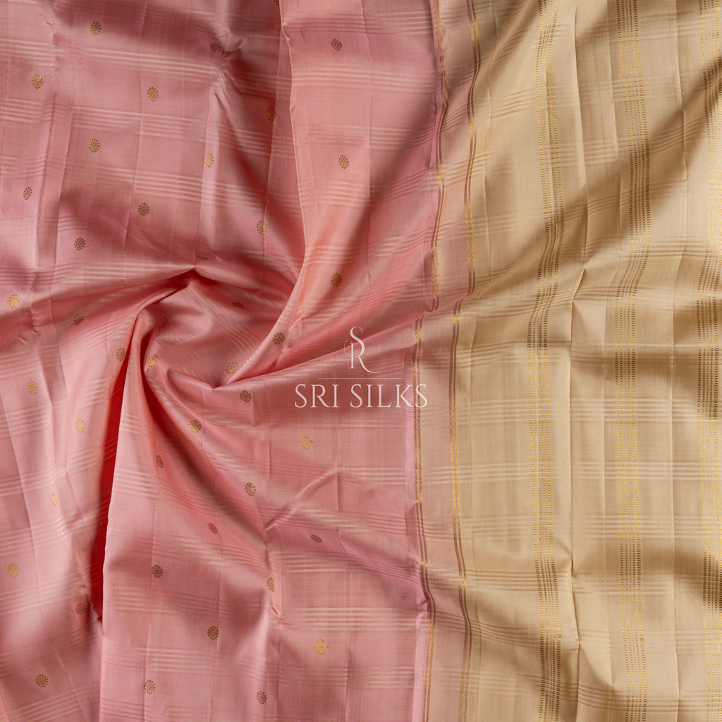 Pure Kanjivaram Silk Saree in Rose Pink with Gold Zari SRISILKS-KS-2026-0812-044
