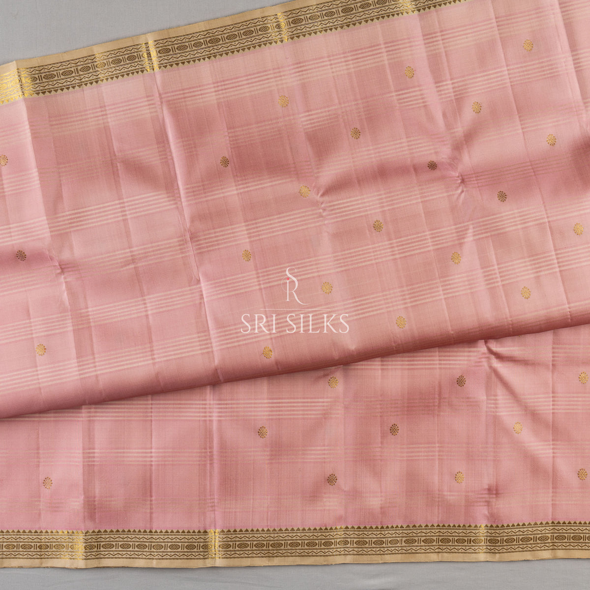 Pure Kanjivaram Silk Saree in Dusty Rose with Gold Zari  SRKJ-DRGZ-041