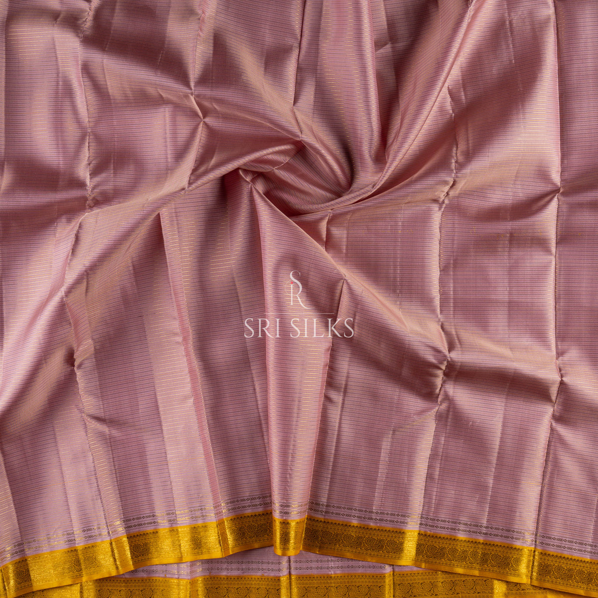 Lavender Kanjivaram Silk Saree with Mustard Gold Zari Border SK-KS-LVMG-054
