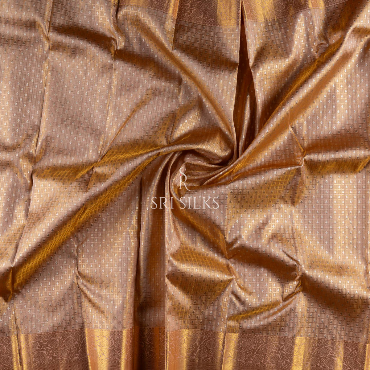 Kanjivaram Silk Saree in Rose Brown with Antique Gold Zari  SRS-KVS-RBAG-049