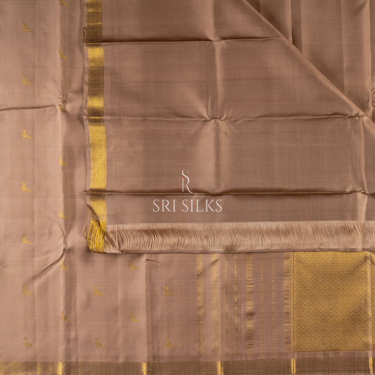 Srisilks Light Biscuit Brown with Gold Kanjivaram Silk Saree -SS-KS-IG-067