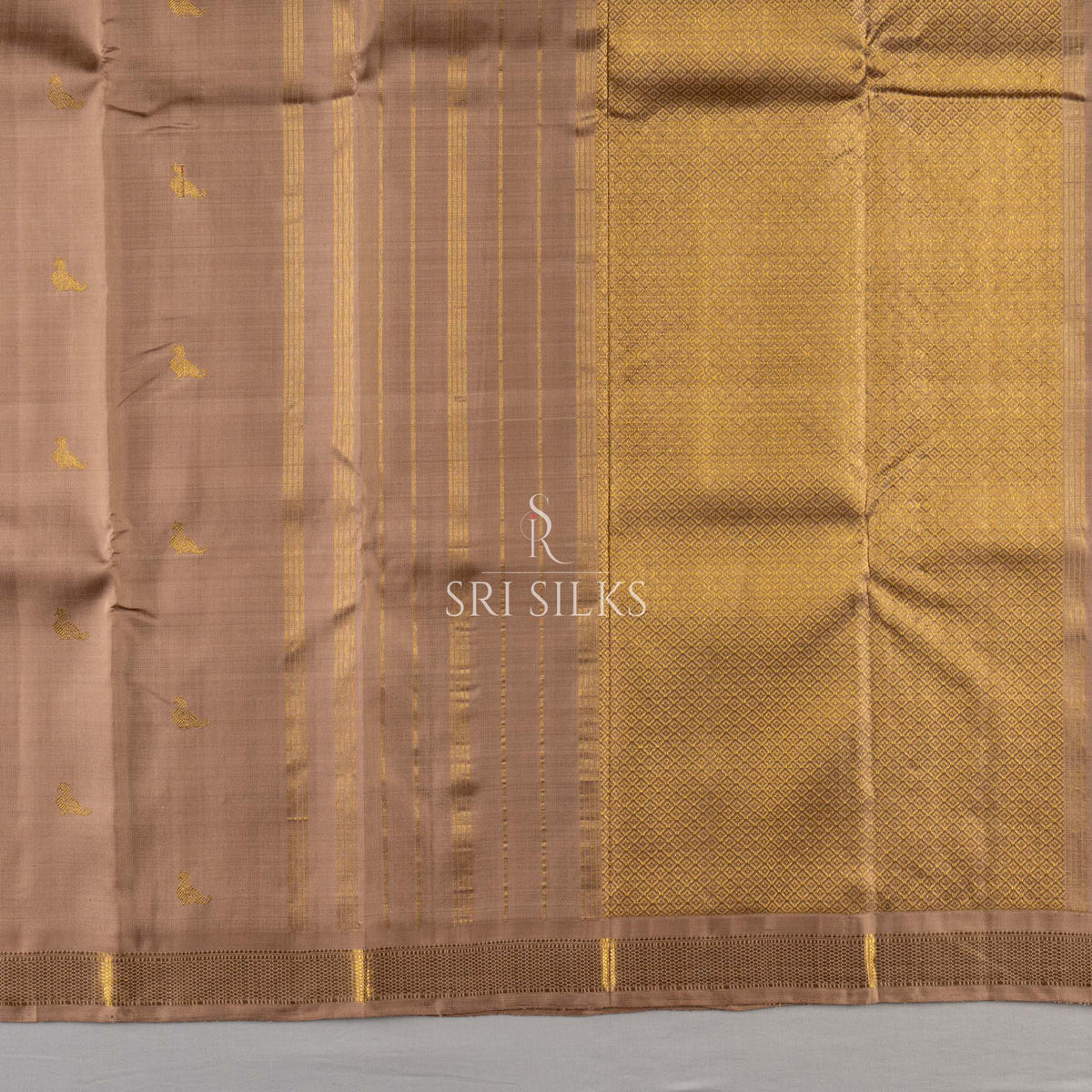 Srisilks Light Biscuit Brown with Gold Kanjivaram Silk Saree -SS-KS-IG-067