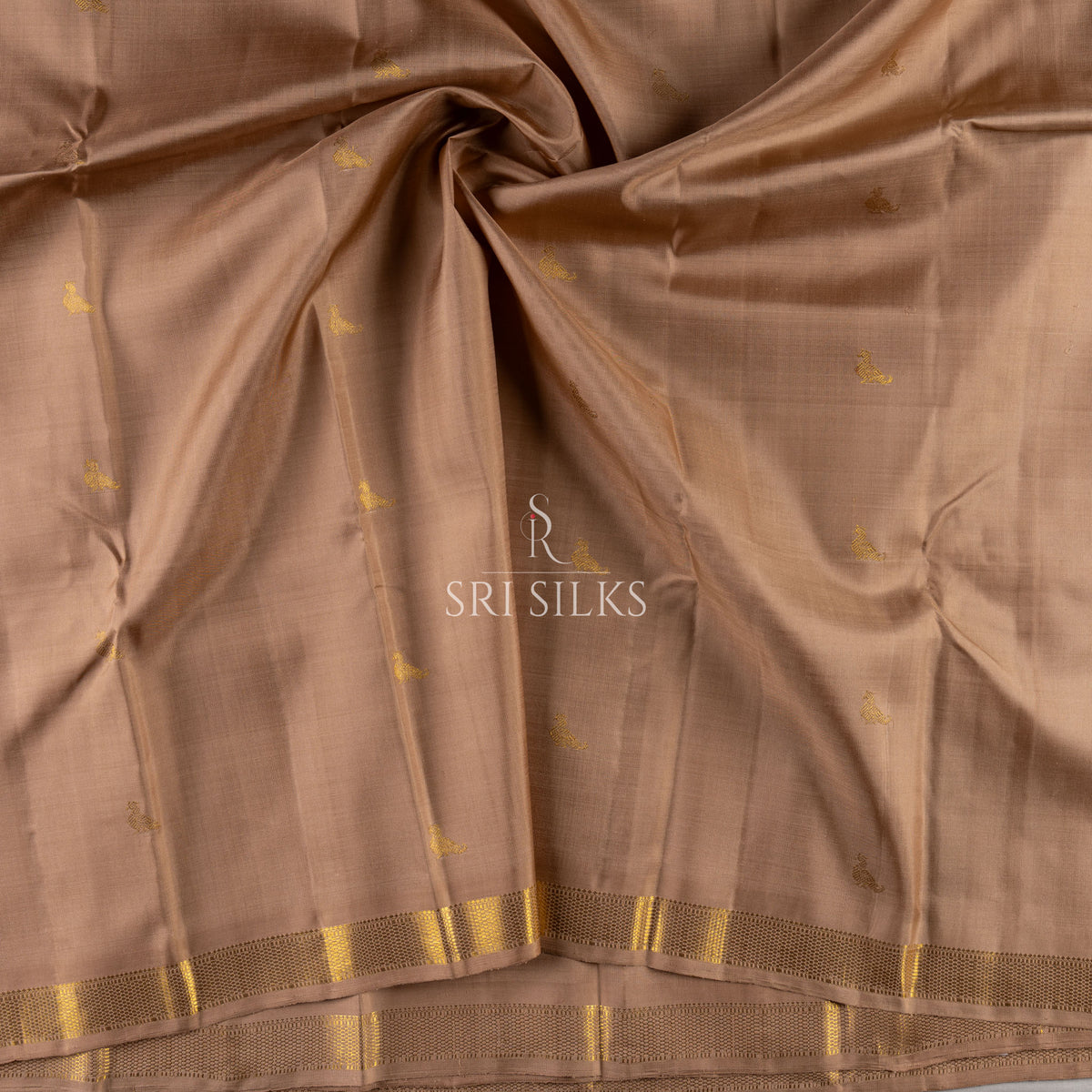 Srisilks Light Biscuit Brown with Gold Kanjivaram Silk Saree -SS-KS-IG-067