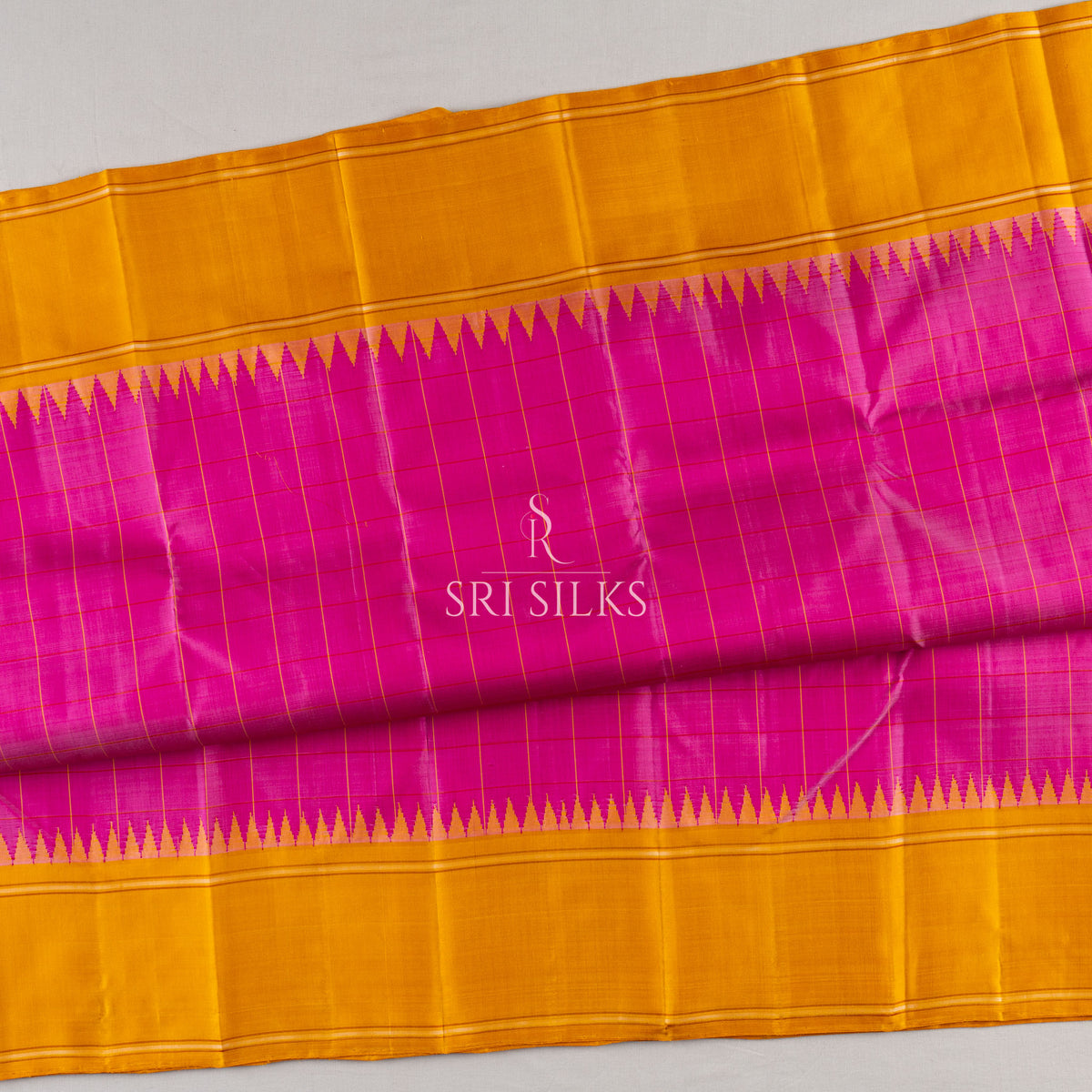 Kanjivaram Silk Saree in Magenta with Mustard Gold Zari SSK-KS-MGGO-064