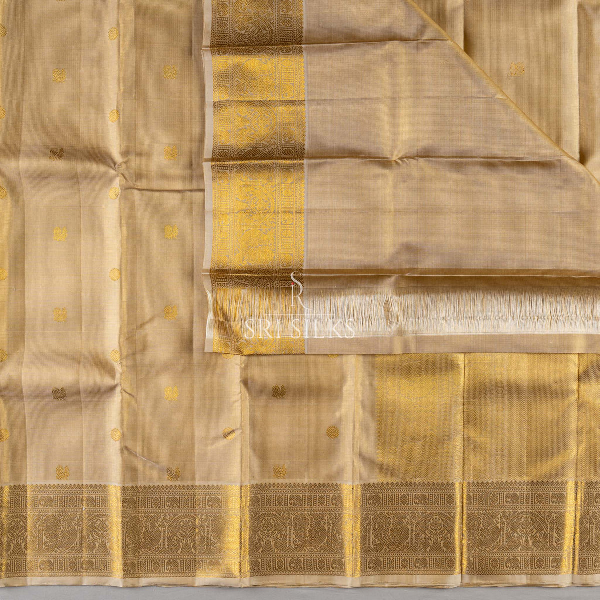 Kanjivaram Silk Saree in Beige Gold with Rich Gold Zari SK-KS-BEIG-068