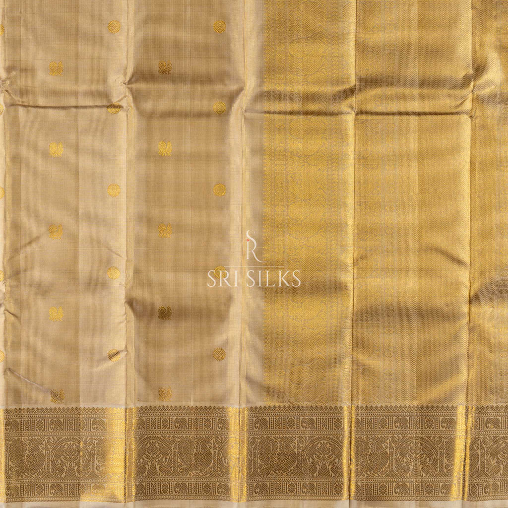 Kanjivaram Silk Saree in Beige Gold with Rich Gold Zari SK-KS-BEIG-068