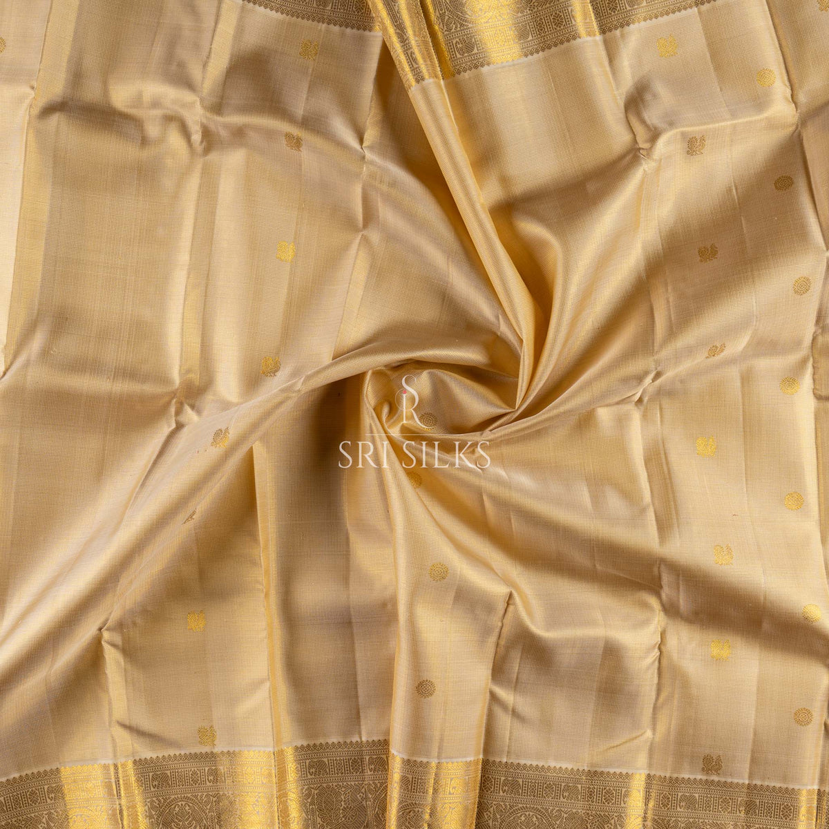 Kanjivaram Silk Saree in Beige Gold with Rich Gold Zari SK-KS-BEIG-068