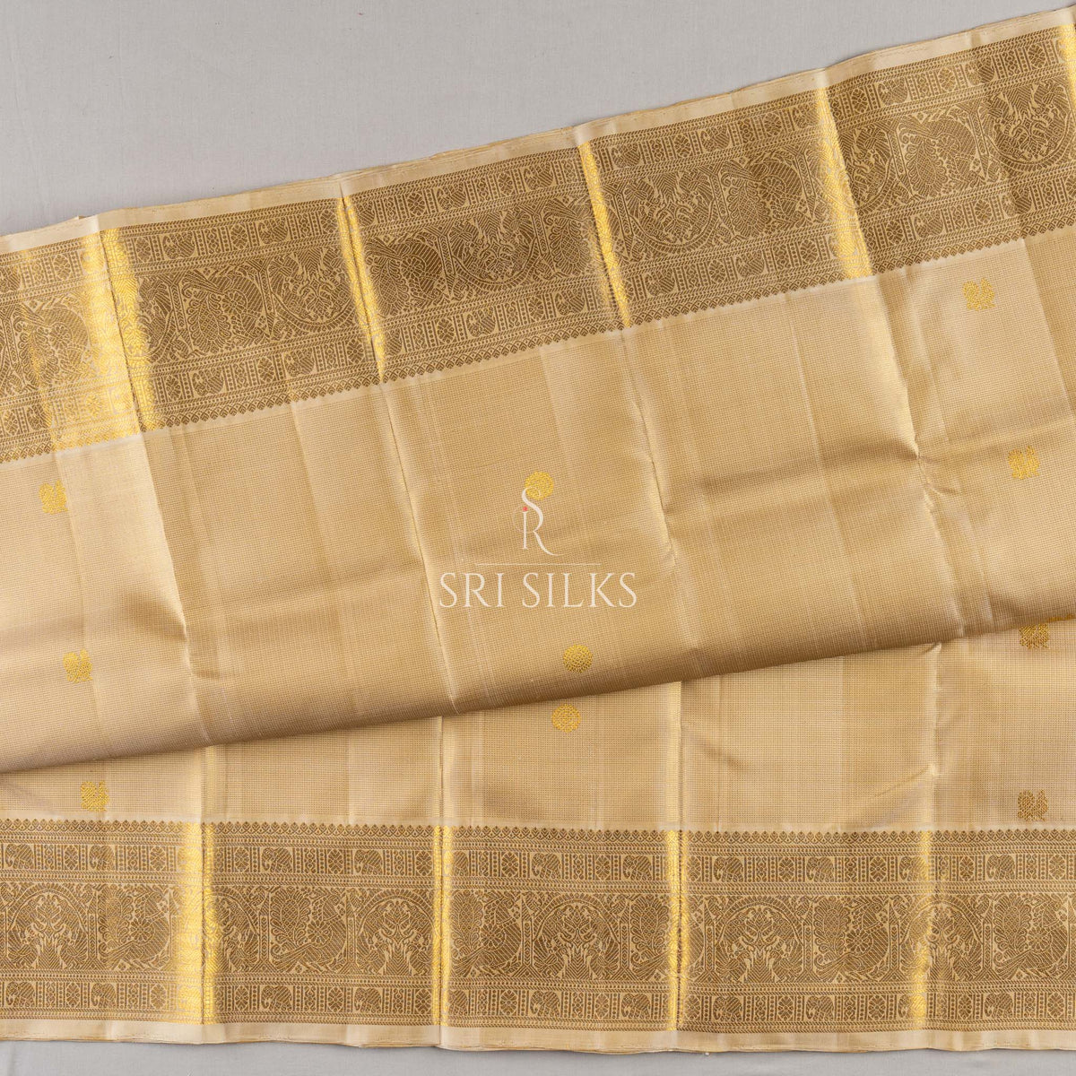 Kanjivaram Silk Saree in Beige Gold with Rich Gold Zari SK-KS-BEIG-068