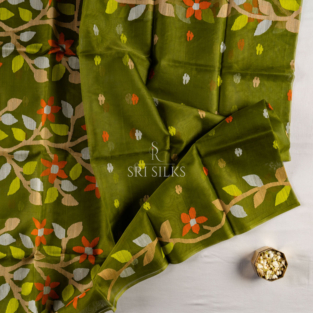 Srisilks Jamdani Organza Saree -SS-KS-IG-077