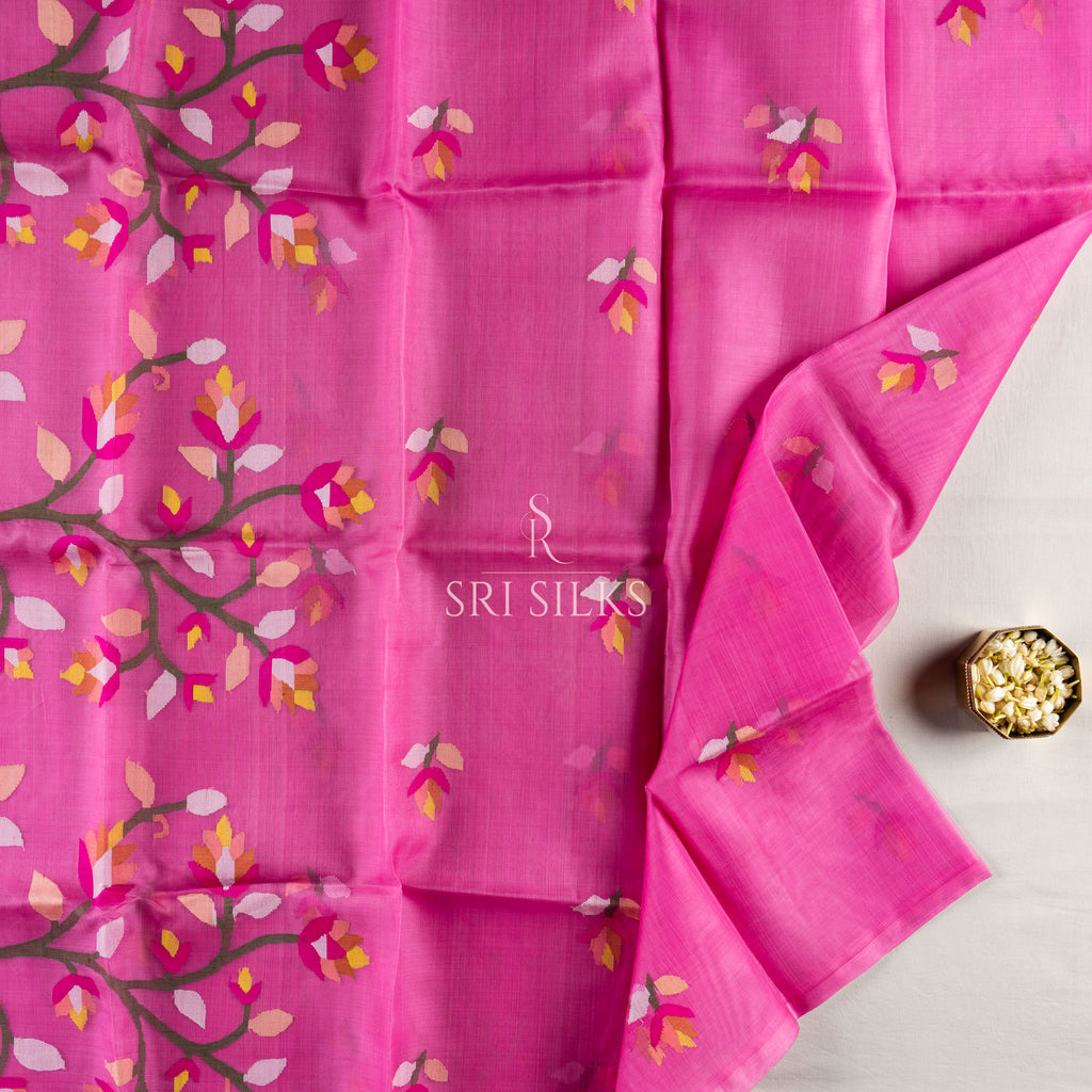 Srisilks Jamdani Organza Saree -SS-KS-IG-075